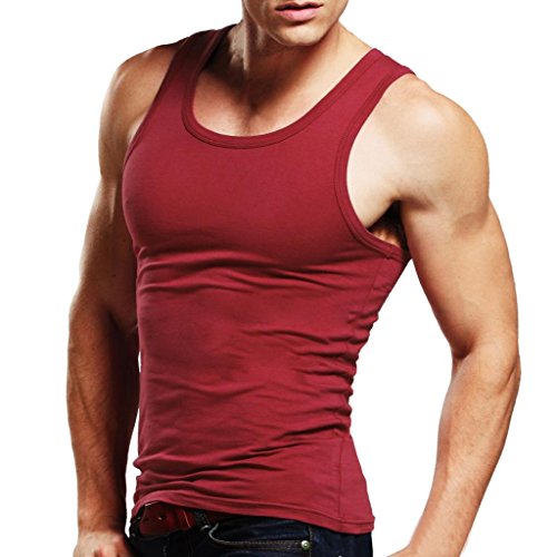 XDIAN Men's A-Shirt X-Large(Tag size 3XL) Maroon