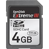 SanDisk 4 GB Extreme III SDHC Card (SDSDRX3-4096-A21, Retail Package)