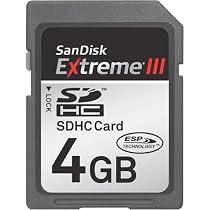 SanDisk 4 GB Extreme III SDHC Card (SDSDRX3-4096-A21, Retail Package)