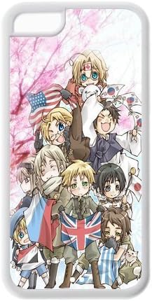 Fashion Series Pop cartoon anime Axis powers Hetalia pink girls with flag Hipster Iphone 5C Best Rubber+PVC Case Including Dust Plug