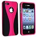 Snap-on Rubber Coated Case for Apple® iPhone® 4 4S 4GS 4G AT&T / Verizon, Hot Pink / Black Snap-on Rubber Coated Case for Apple® iPhone® 4 4S 4GS 4G AT&T / Verizon, Hot Pink / Black