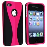 Snap-on Rubber Coated Case for Apple� iPhone� 4 4S 4GS 4G AT&T / Verizon, Pink / Black