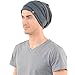 Stylish Mens Slouch Beanie Long Knit Cap Skull Hat Gray B734