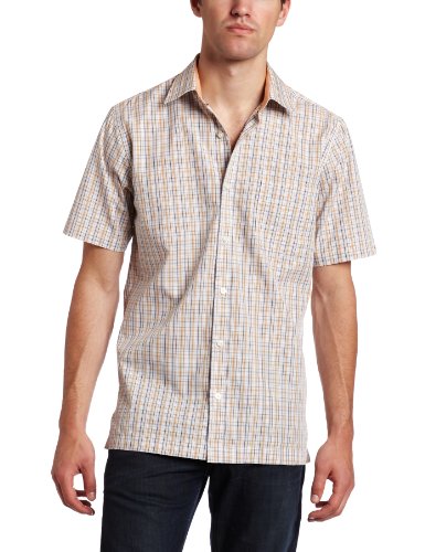 Joseph Abboud Mens Short Sleeve Sport Shirt, Sunset, X-Large