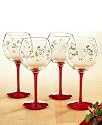 Pfaltzgraff Winterberry Etched Glass Goblets, Set of 4