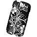 Rubberized Plastic White Flowers Hard Cover Snap On Case For Samsung Galaxy Ace Style S765C (Accessorys4Less)