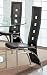 Contemporary Dining Chair in black bonded leather with chrome legs (Set of 2)