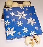 Scott's Cakes 1 lb. White Chocolate Peanut Pattie in a Snowflake Box