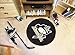 FANMATS 10273 Pittsburgh Penguins Hockey Puck Shaped Rug - 27in. Diameter, Hockey Puck Design, Sports Fan Accent Rug - Black