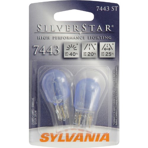 Sylvania 7443 ST SilverStar High Performance Halogen Miniature Lamp, (Pack of 2)