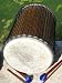 24 x 13-14" DUN DUNN DJEMBE HAND DRUM - Cowhide Double Heads with Mallots and Sticks