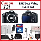 Canon EOS Rebel T2i (550D) Digital SLR Camera + SSE Best Value Upgraders Package: Includes - 16GB, Deluxe Carrying Case & Tripod Complete Accessories Package