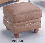 100% Genuine Real Camel Leather Ottoman w/Nail Head Accents