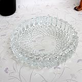SiCoHome Ashtray Glass Ashtray Tabletop Large Ashtray Smoke Collectible Tribal Decoration-7.0"(Glass Round Large)
