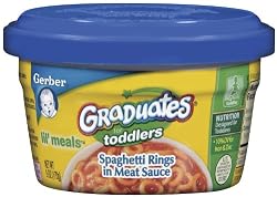 Gerber Graduates Microwavable Meals, Spaghetti Rings in Meat Sauce, 6-Ounce Tubs (Pack of 12)
