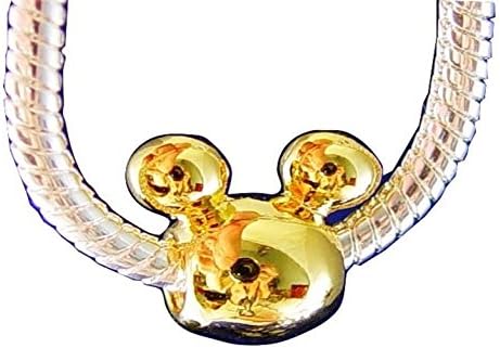 LifeSong Collection Women's Sterling Gold Plated European Charm Bead Mickey Mouse