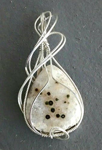 Artisan Ocean Jasper Wire Wrapped Sterling Pendant OOAK