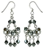 Earrings, 'Black Thai Fan' 1 W 2 L