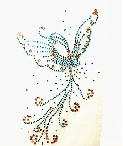 Hot Fix Motif Heat Transfer Ultrabright Phoenix Rhinestone DIY Iron on Patches Applique