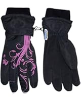 N'Ice Caps Girls Thinsulate and Waterproof Winter Gloves with Flower Tattoo Print