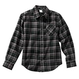 Boys' Shaun White Black/Brown Plaid Long-Sleeve Button Down Shirt