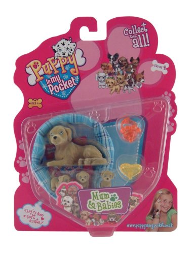 Childrens Toyshop   : Puppy In My Pocket Series 2 - Mum & Babies Pack - Golden Labrador Family