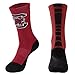 College Edition NCAA (Team) Men's Made in The USA Polytek Champ Performance Crew Socks with Wicking Material and Extra Cushion,Red/Black,Mens Large 10-13
