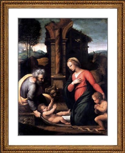 Giovan Francesco Penni Holy Family with the Infant St John - 22.25" x 26.25" Matted Framed Premium Archival Print