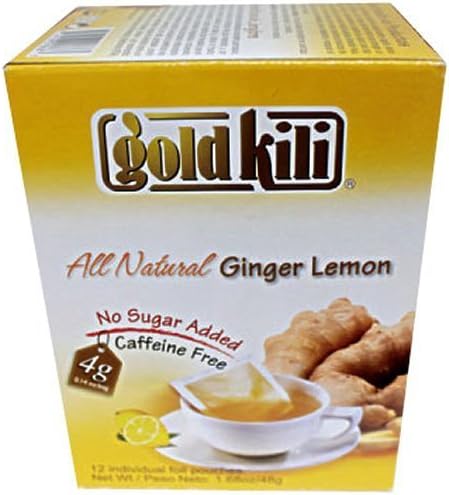 Gold Kili All Natural Ginger & Lemon Beverage Brewing Bags, 1.68-Ounce Boxes (Pack of 6) by Gold Kili