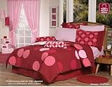 Sphere Red Pink Comforter Sheets Bedding Set Queen 10 Pcs