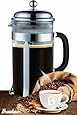 Bruntmor French Press Coffee and Tea Maker with 3 Bonus Filter Screens, 34 oz, Stainless Steel