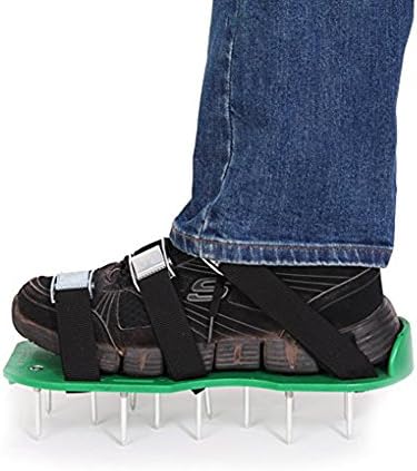 Omgar Lawn Aerator Sandals, Heavy Duty Spiked Shoes with 3 Straps and Zinc Alloy Metal Buckles Lawn / Yard Glass Aeration