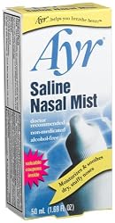 Ayr Saline Nasal Mist, 1.69-Ounce Spray Bottles (Pack of 6)