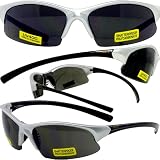 ALPHA SAFETY GLASSES UV400 SUNGLASSES ANSI Z87.1 EYE PROTECTION SILVER FRAME