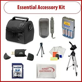 Essential Accessory Kit For Fujifilm FinePix HS10 hs20 S9500 S9100 S9000 S6000 aa Digital Camera Including Extra Battery, External Travel Charger, Carrying Case, 4GB SDHC Memory Card and more...