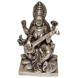 Goddess Saraswati Hindu Religious Brass Sculpture