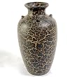 Handmade Black Ceramic Classical Flower Vase With Chic Crackle Finish