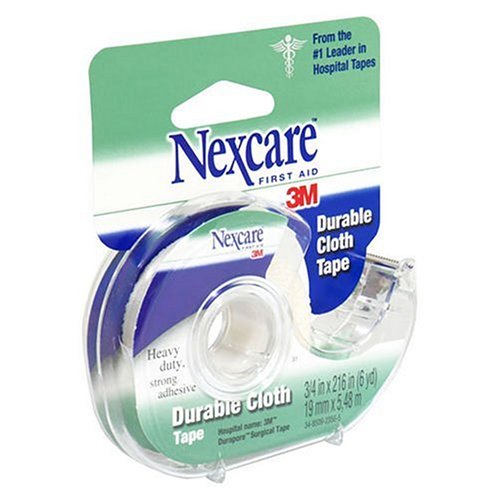 Nexcare Durable Cloth First Aid Tape With Dispenser , 3/4 in x 7 yds 6 pack