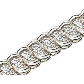 Sterling Silver 1/10 cttw Diamond Bracelet