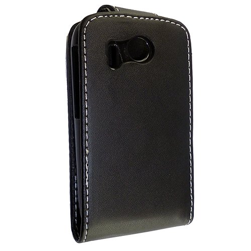FOR HTC EXPLORER A310E STYLISH AND SMOOTH BLACK LEATHER FLIP CASE COVER POUCH