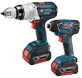 Bosch CLPK221-181 - 18V 2-Tool Kit, HDH181 - Hammer Drill/Driver and  25618 - Impact Driver with 2 FatPack HC Batteries