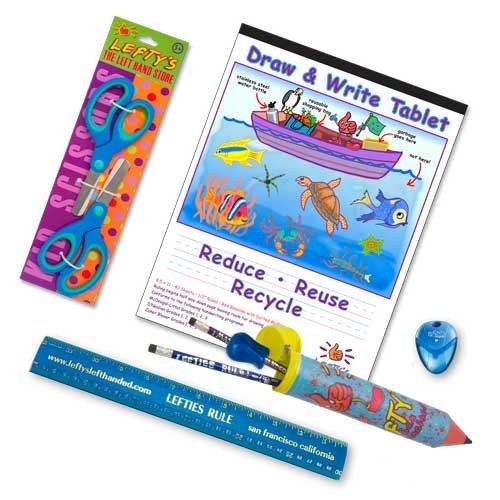 left handed school supply kit
