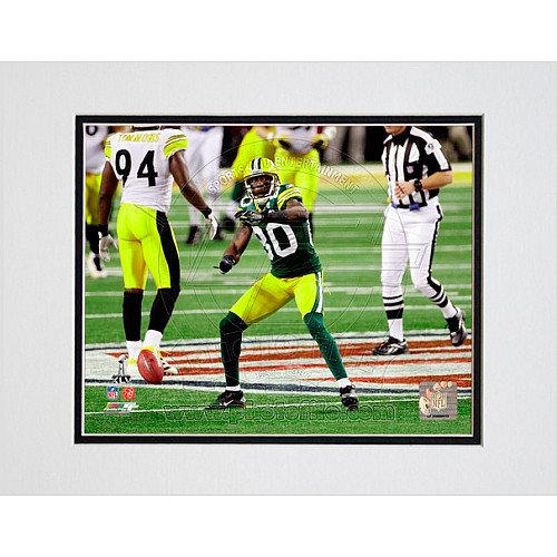 Photo File Green Bay Packers Donald Driver Super Bowl XLV Matted Photo