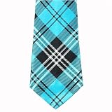 aqua blue plaid tie