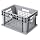 Akro-Mils 37278 16-Inch by 12-Inch by 8-Inch Straight Wall Container Tote with Mesh Sides and Solid Base, Case of 12, Grey