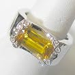 14K White Gold Yellow Sapphire and Diamond Ring