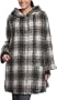 ABS by Allen Schwartz Women's Hooded Caplet Coat,Plaid,X-Small