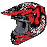 Fly Racing Kinetic Electric Youth MotoX/Off-Road/Dirt Bike Motorcycle Helmet w/ Free B&F Heart Sticker Bundle - Black/Red / Medium