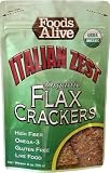 Foods Alive Golden Flax Crackers, Italian Zest, 4-Ounce Pouches (Pack of 6)