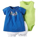 カーターズ Carter's ボディスーツ + チュニック + パンツ 豪華3点セット 3-Piece Bodysuit & Diaper Cover Set 9M (67-72cm)